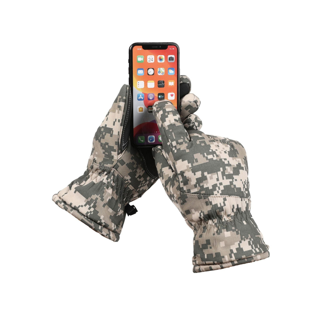 Autumn And Winter Fleece-lined Thickened Camouflage Tactics Ski Warm Gloves