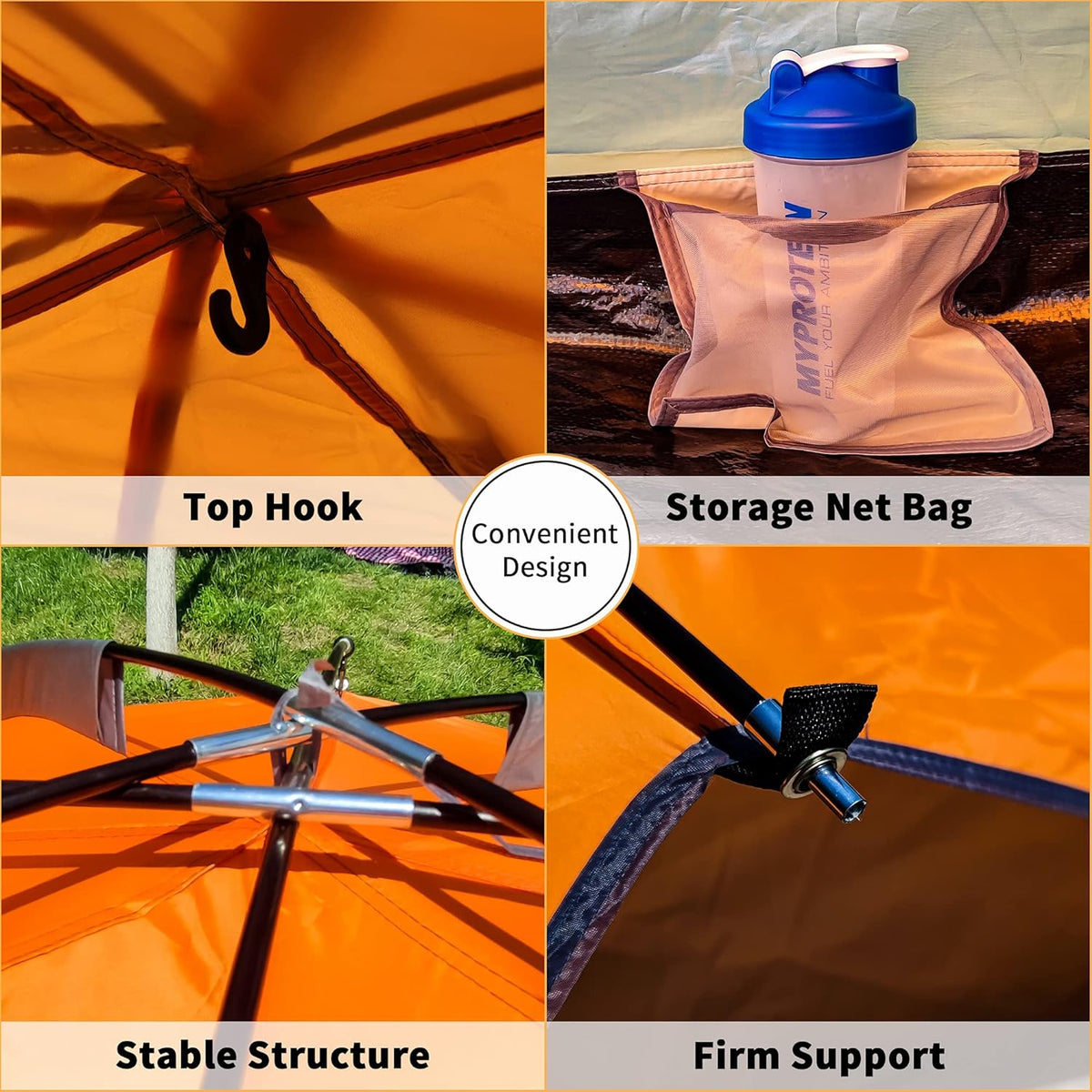 Person Family Camping Tent with UV Protection - Polyester
