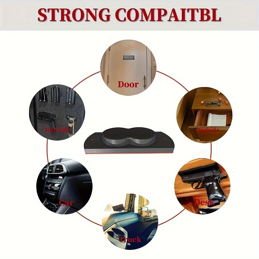 Pistol Car Holder, Pistol Magnetic Holder Mount Holster, Magnetic Holster, Rubber Coated Car Holster, Great for Vehicles, Trucks
