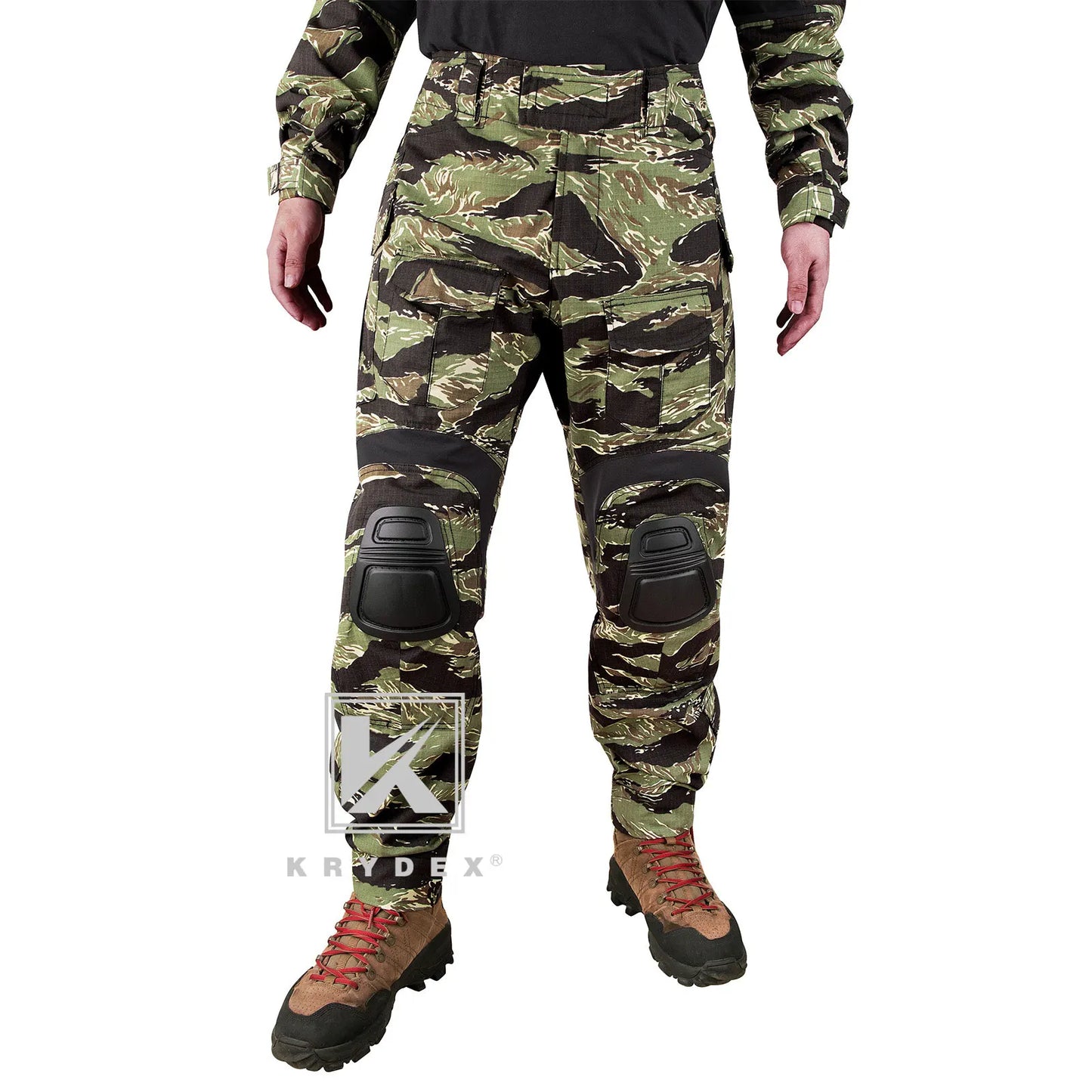 Camouflage Combat Uniform Clothing Hunting Hiking Tactical Shirt & Pants Suit Kit Tiger Stripe Camo