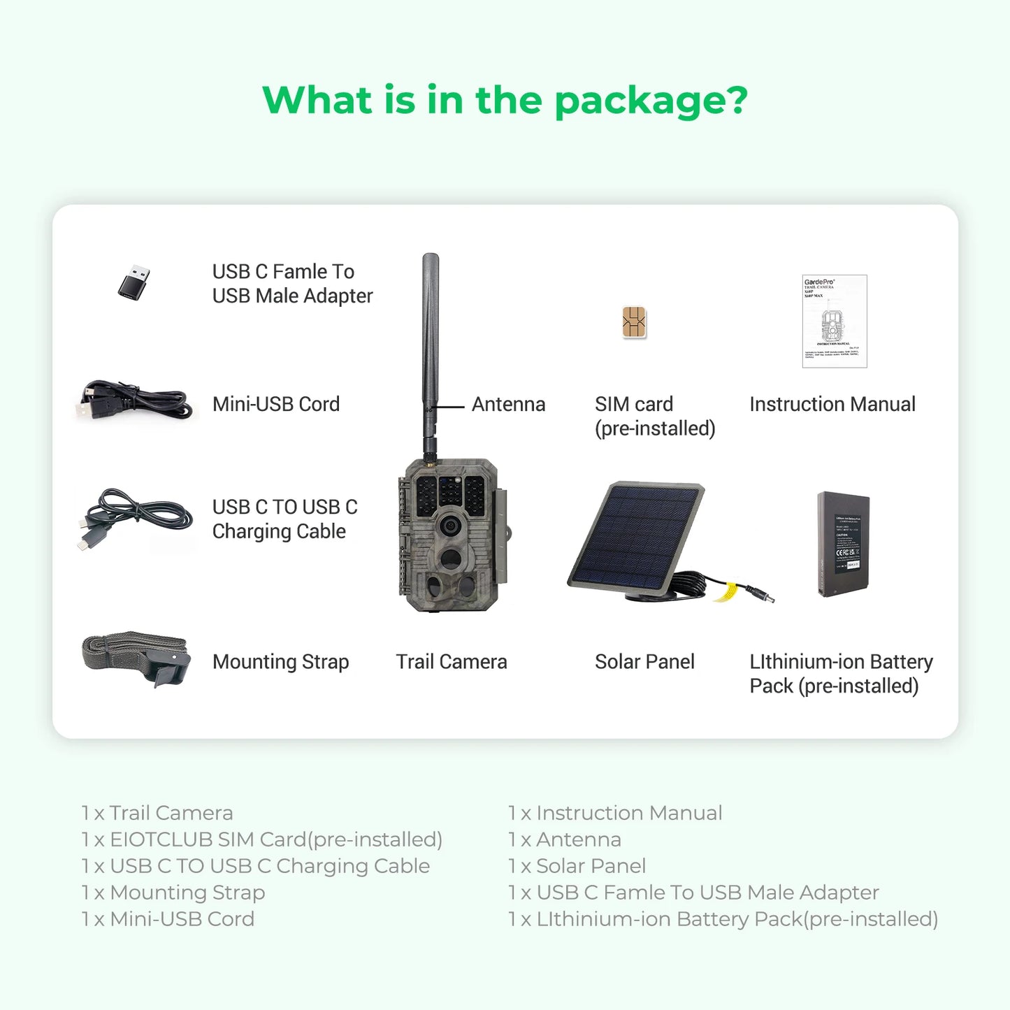 GardePro Cellular Trail Camera with 3-Year Unlimited Data Plan Included Outdoor Wireles Wildlife Cam, IP66 Waterproof, 4G LTE Cellular Wildlife Monitoring Trail Camera with SIM Card