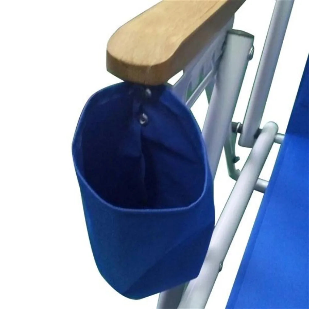 Portable High Strength Beach Chair with Adjustable Headrest Blue for hunt fish or just enjoy