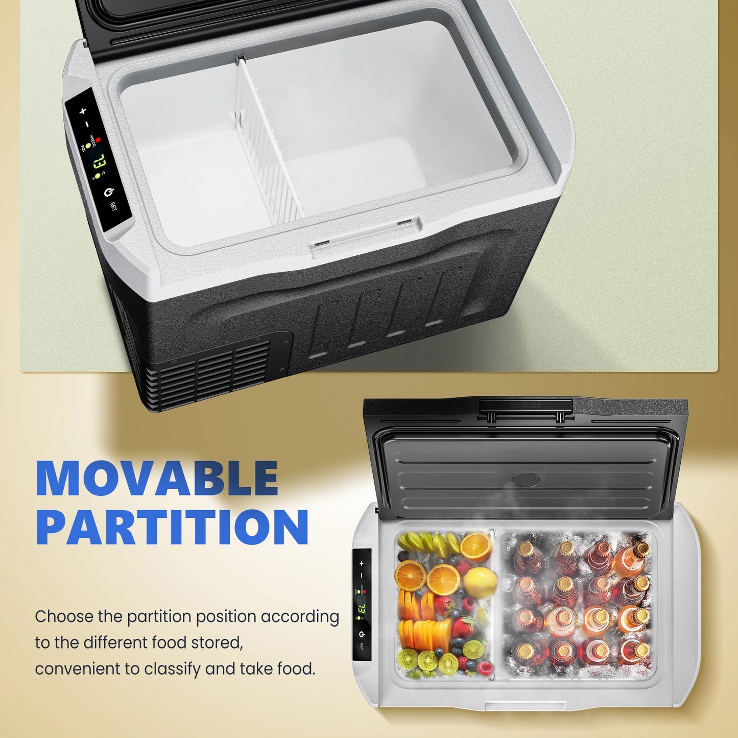 20/30L Portable Car Refrigerator Compressor Dual Zone Mini Fridge Freezer Cooler Ice Box Keep Cool for Camping Fishing