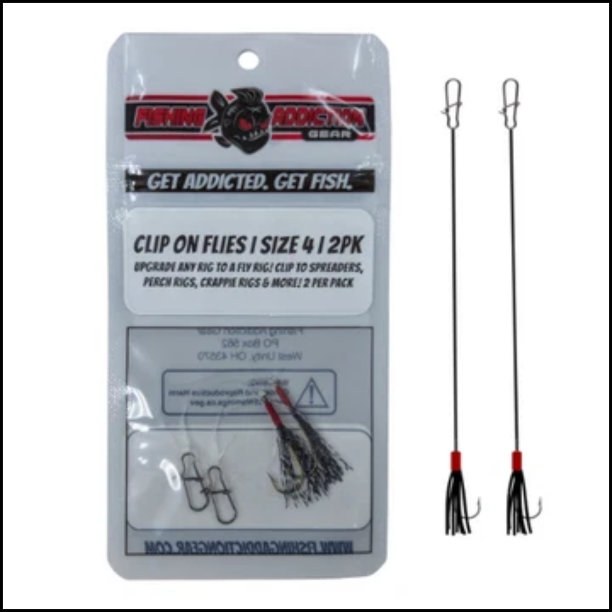 Fishing Addiction Clip On Flies Size 4