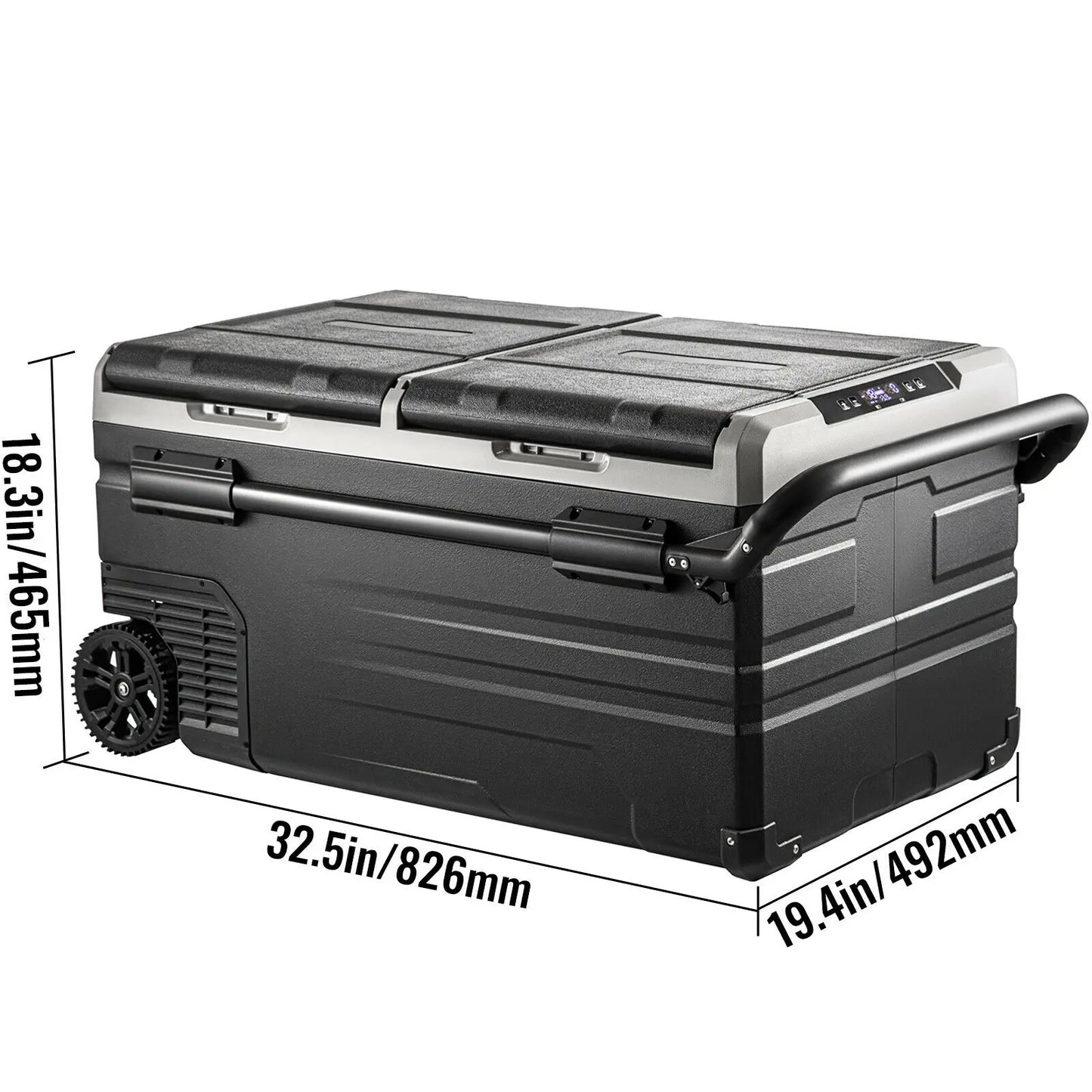 75L 95L Small Car Fridge 12V/24V Portable Mini Dual Storage Zone Refrigerator Compressor Truck Freezer Cooler for Home Use