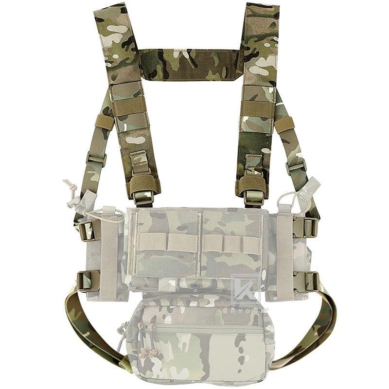 Micro Fight Fat Strap H Harness For MK3 MK4 D3CRM Chest Rig Spiritus Style Shoulder & Back Strap With Male&Female Buckles