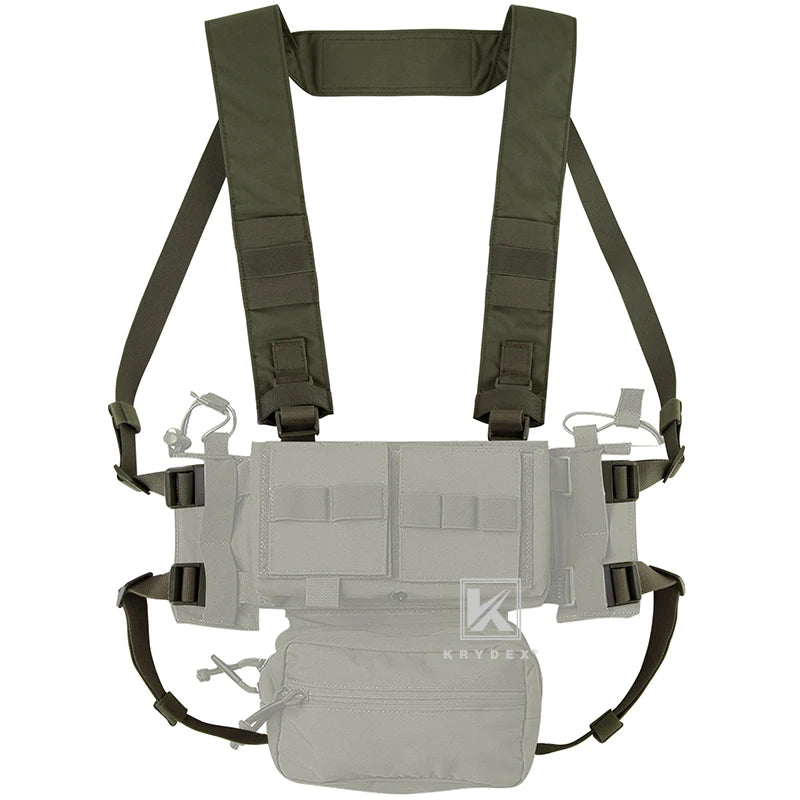 Micro Fight Fat Strap H Harness For MK3 MK4 D3CRM Chest Rig Spiritus Style Shoulder & Back Strap With Male&Female Buckles