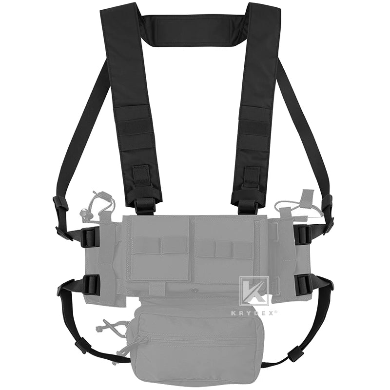 Micro Fight Fat Strap H Harness For MK3 MK4 D3CRM Chest Rig Spiritus Style Shoulder & Back Strap With Male&Female Buckles