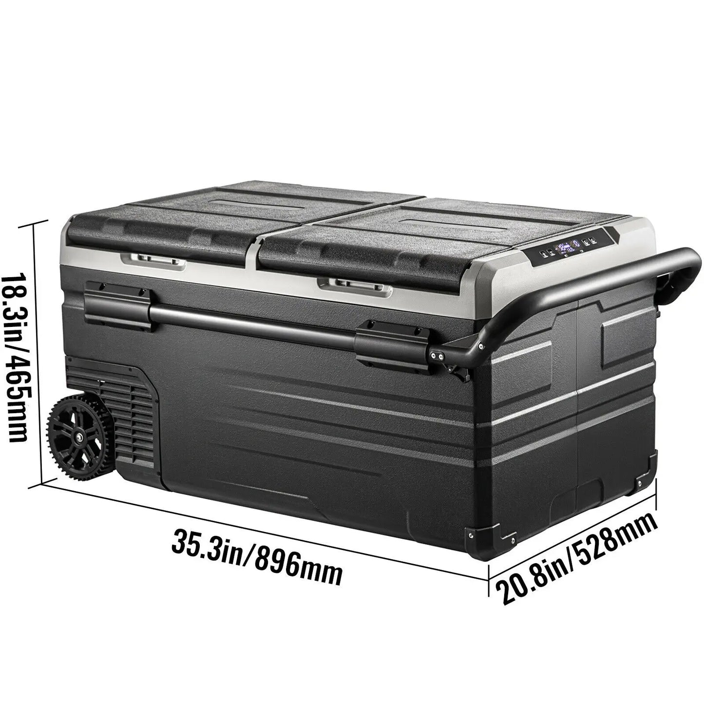 75L 95L Small Car Fridge 12V/24V Portable Mini Dual Storage Zone Refrigerator Compressor Truck Freezer Cooler for Home Use