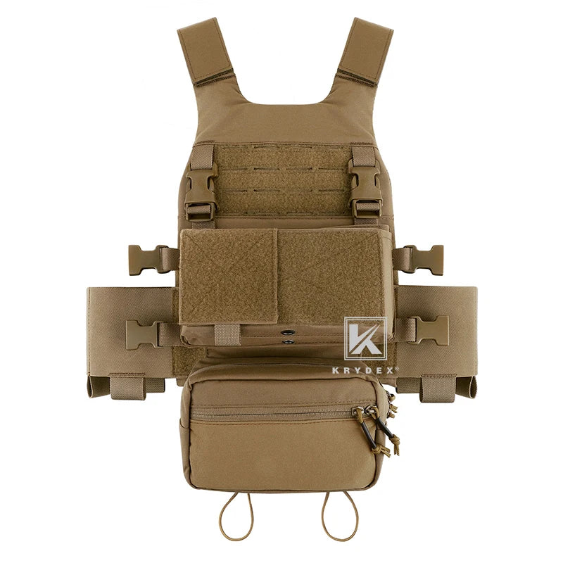 Low Vis Slick Plate Carrier Tactical Vest With Elastic Cummerbund Micro Fight MK3 Panel Chassis Drop SACK Pouch Camo Vest