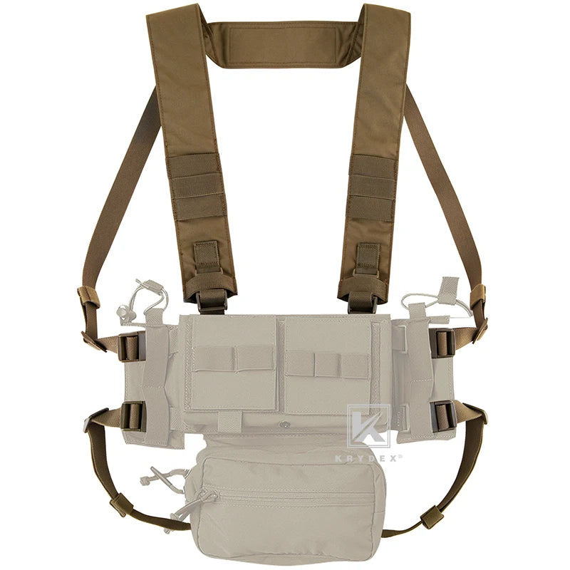 Micro Fight Fat Strap H Harness For MK3 MK4 D3CRM Chest Rig Spiritus Style Shoulder & Back Strap With Male&Female Buckles