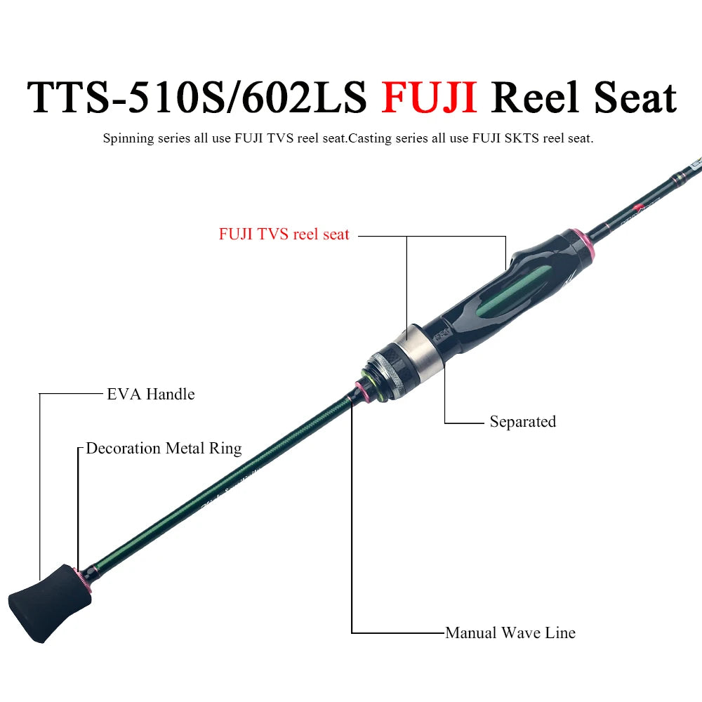 1.75m 5'10" 1.8m 6'0" Carbon Spinning Casting Stream Fast Speed Action Soft Lure Fishing Rod Pole Stick Cane