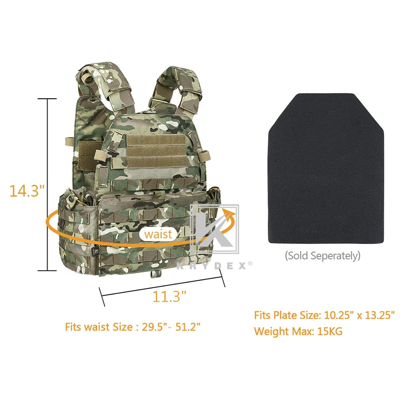 Tactical Body Armor Combat Vest Plate Carrier With Magazine Pouch Hunting Outdoor Protective Vests Accessories Waterproof