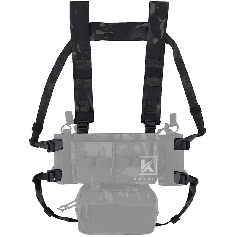 Micro Fight Fat Strap H Harness For MK3 MK4 D3CRM Chest Rig Spiritus Style Shoulder & Back Strap With Male&Female Buckles