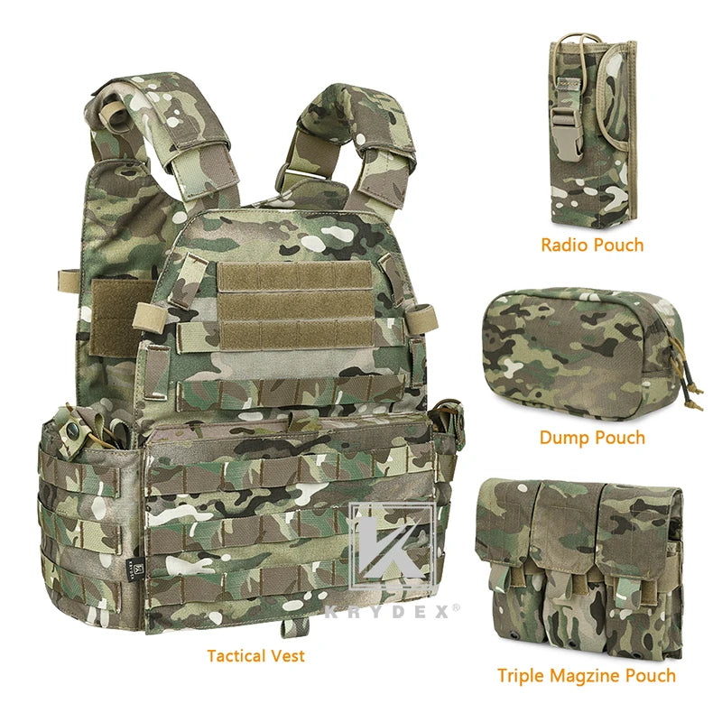 Tactical Body Armor Combat Vest Plate Carrier With Magazine Pouch Hunting Outdoor Protective Vests Accessories Waterproof