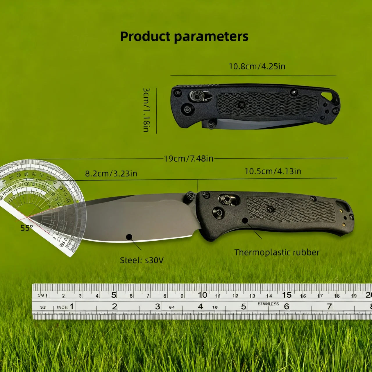 G10 handle S30V one-handed quick-opening folding knife, outdoor camping multifunctional equipment, gifts for men and women.