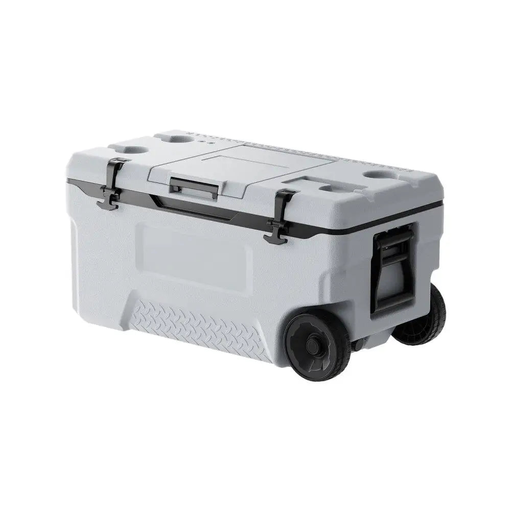 Portable Cooler 74QT Insulated Wheeled 120 Can Capacity with Cup Holder
