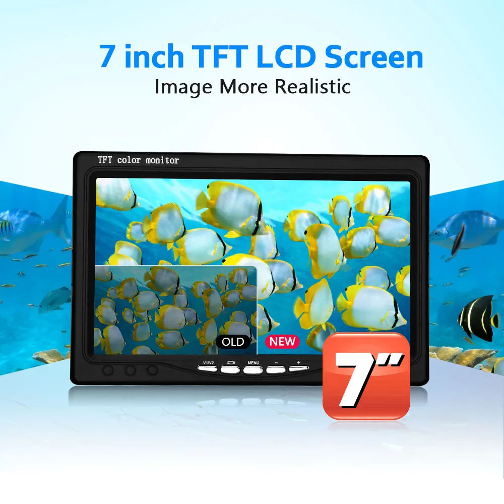 Fish Finder Underwater Fishing Camera Double Lamp 30LEDs 7Inch 15M 30M 50M IP68 Waterproof For ICE/Sea/River Fishing Fishfinder
