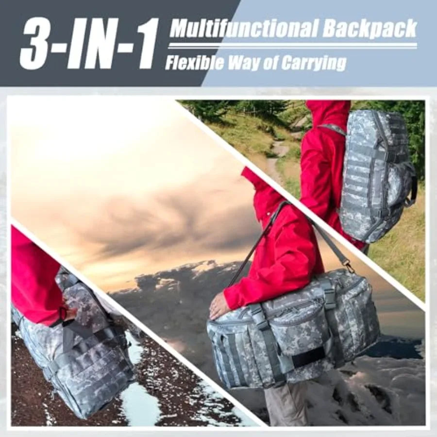 Large Travel Duffle Bag Military Tactical Backpack Army Assault Pack 3 Day Bug Out Rucksack for Outdoor Sports Hiking Camping w