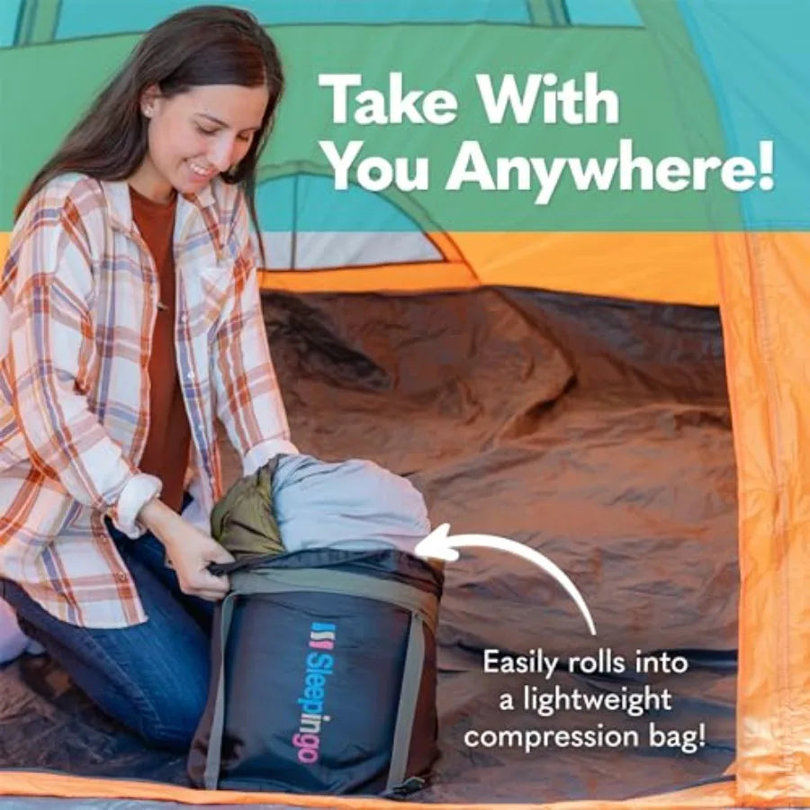 Double Sleeping Bags for Adults Backpacking Camping or Hiking - Waterproof Queen Sleeping Bags for Adults or Teens - Truck Tent