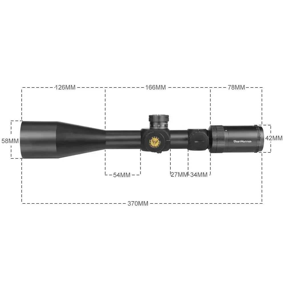 WestHunter WHI 6-24X50 SFIR FFP Scope First Focal Plane Riflescope Big Parallax Wheel R&G Illuminated Lock Reset Sights