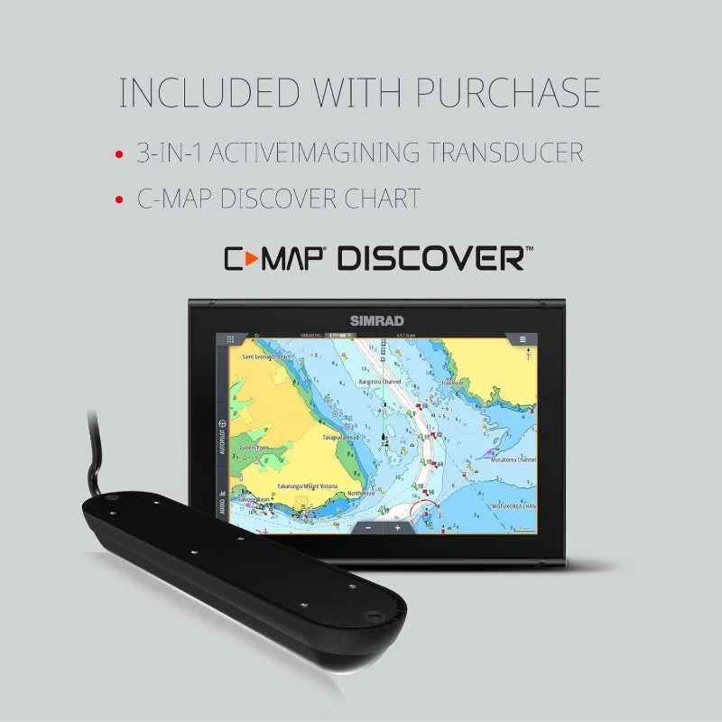 GO Chartplotter and Fish Finder, with Transducer and Radar Options, Preloaded C-MAP Discover Chart Card