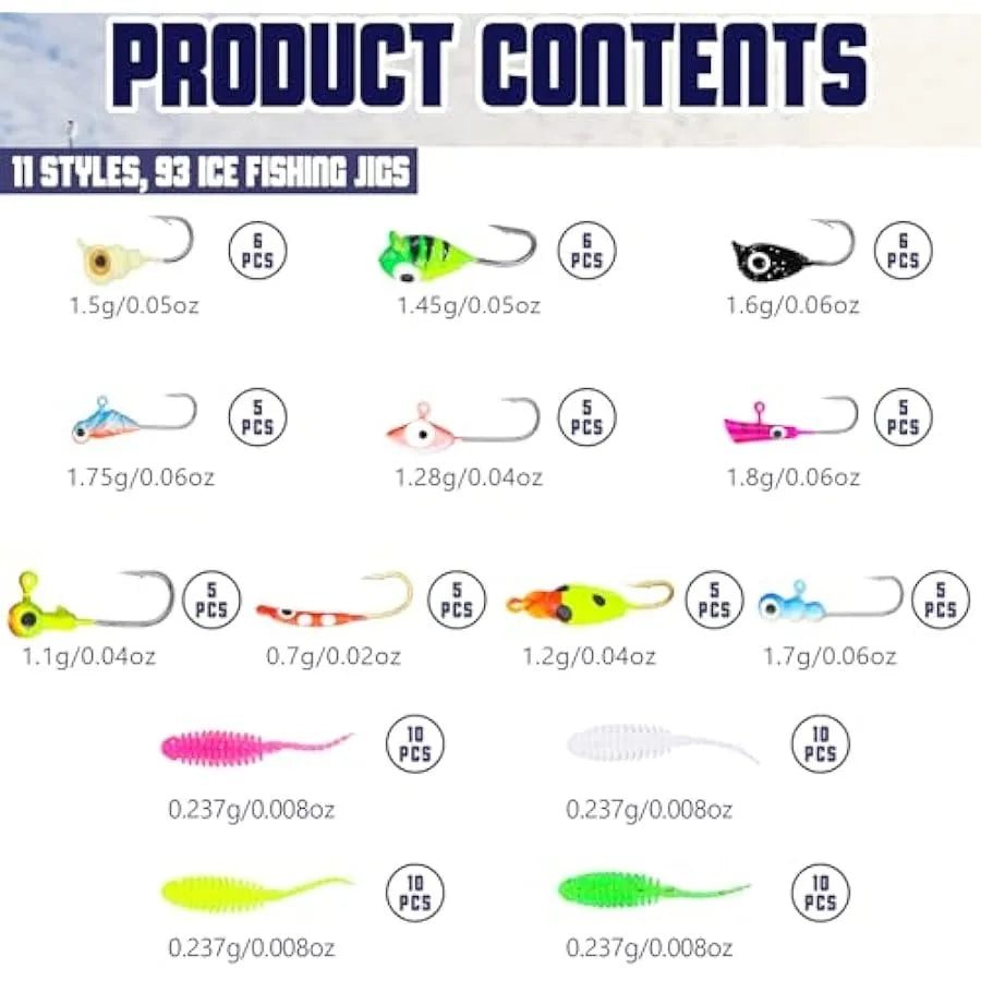 Ice Fishing Rod and Reel Combo Ice Fishing Gear with Folding Backpack Chair Ice Fishing Pole Ice Scoop Ice Fishing Jigs