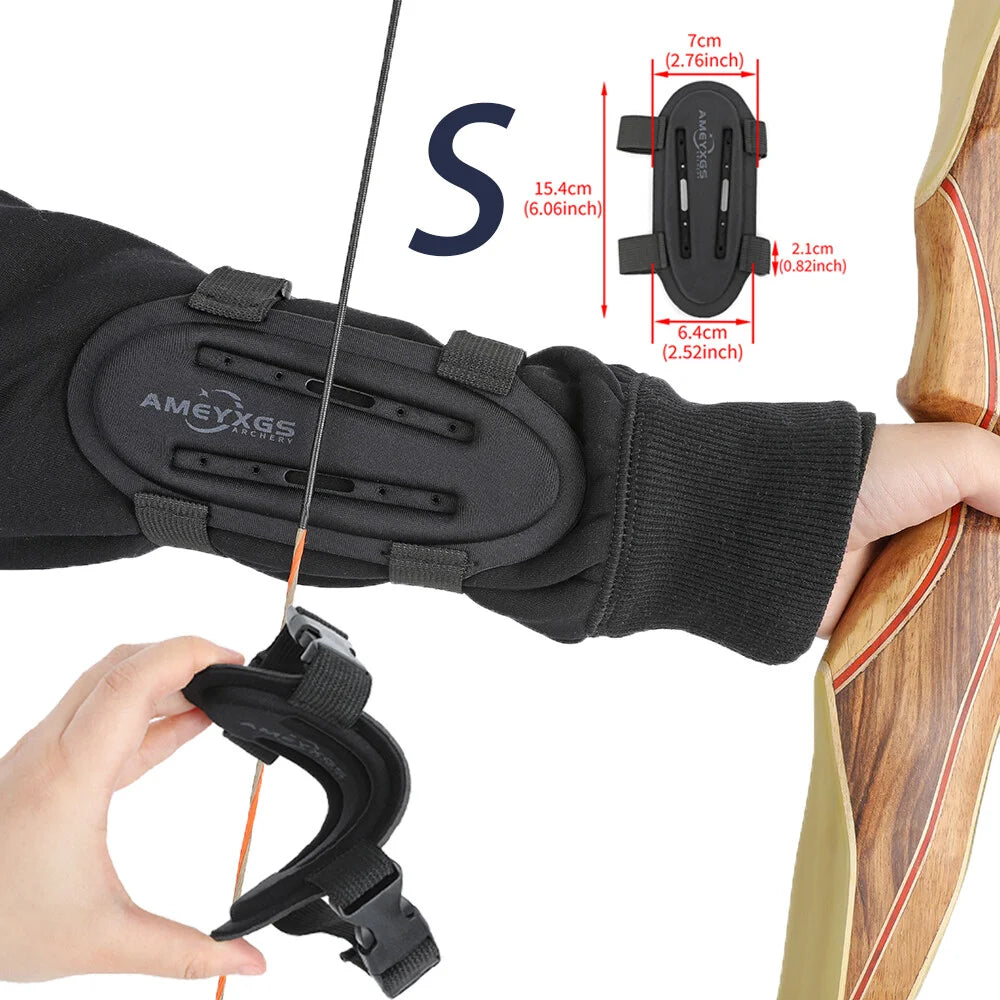 Archery Arm Guard S and L Size EVA Foam Adjustable Strap for Recurve Bow Hunting Target Shooting Protection Gear