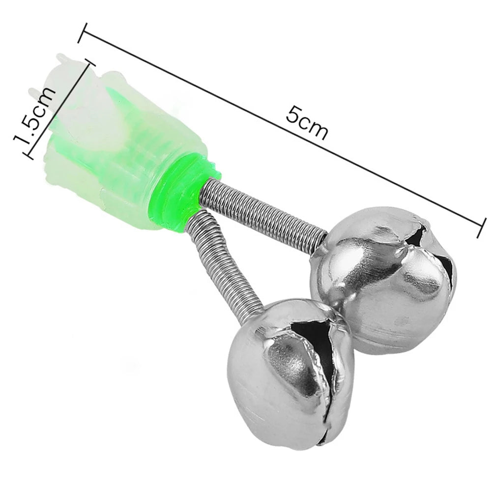 10 Pcs Fishing Bells Fishing Bite Alarms Outdoor Night Carp Fishing Rod Tip Clips Twin Spiral Bells Portable Fishing Accessories