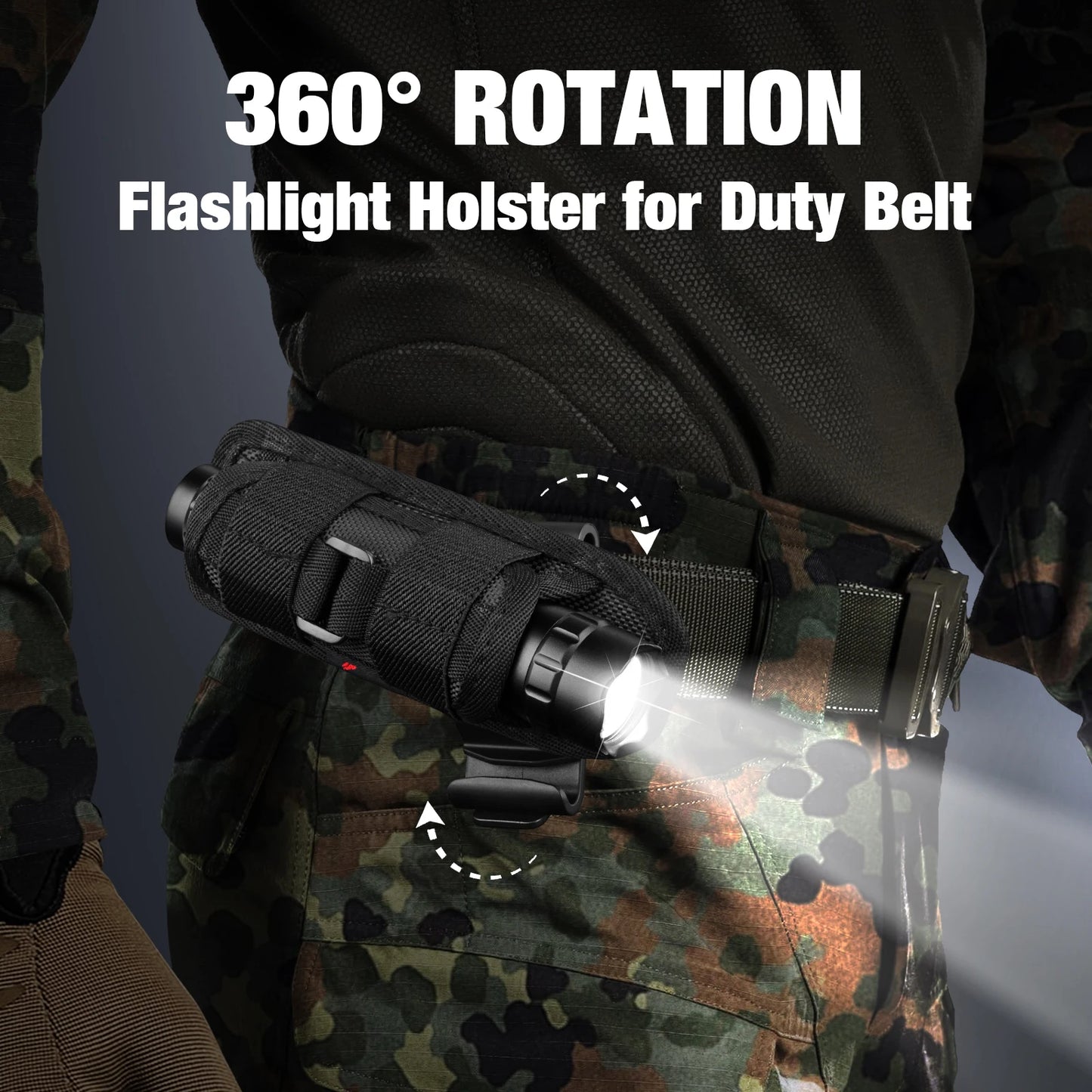 UltraFire WF-501BX Tactical Flashlight with Holster 3 Mode 1200 Lumens USB C Rechargeable Police Flashlight Law Enforcement Lamp