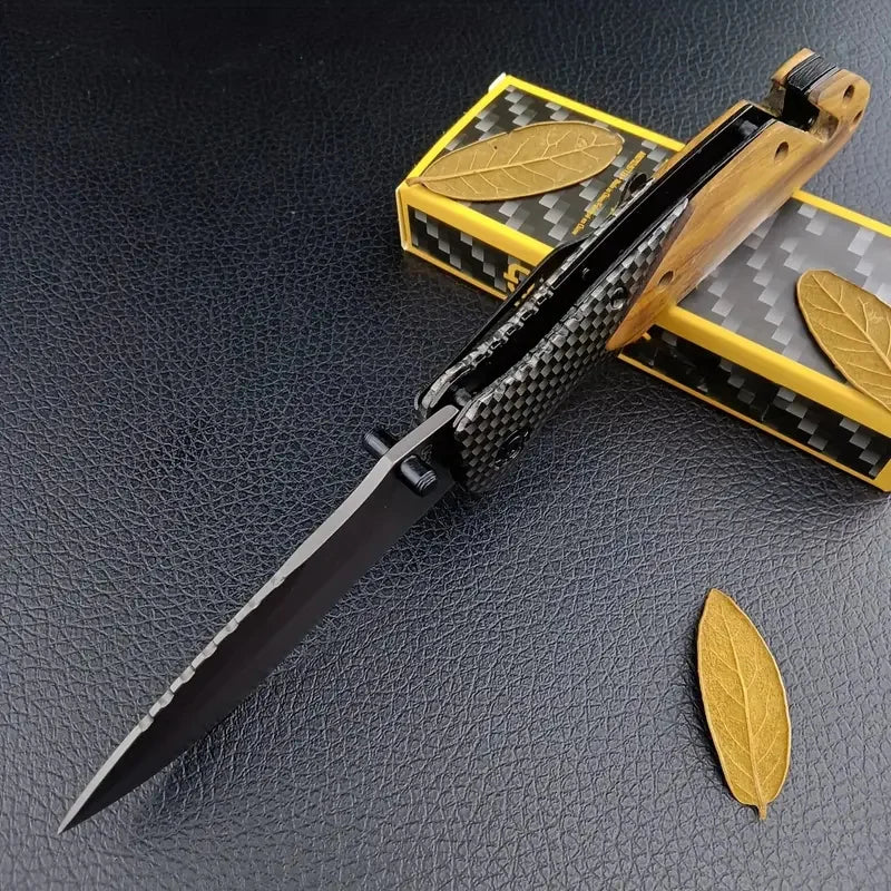 OUTDOORS Tactical Folding Knife - Stainless Steel Multifunctional Pocket Knife with Ergonomic Handle, Portable for Camping, Fish
