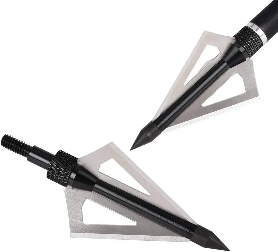 Hunting Broadheads 3 Blades Archery Broadheads 100 Grain 12 Pack Screw Arrow Heads Arrow Tips for Crossbow Compound Bow