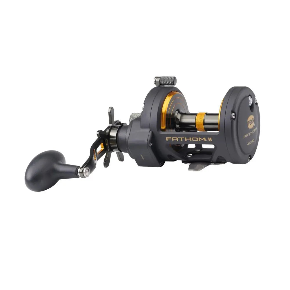 Fathom II Star Drag Reel, Size 40 Fishing Reel, Right Handle Position, Black Gold