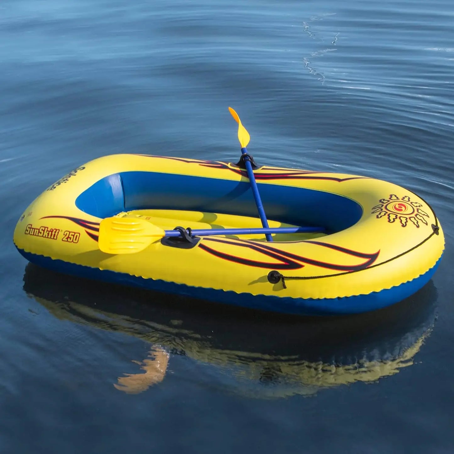 2 Person Inflatable Boat Raft with Oars, Pump, and Cushioned Floor - 6 Ft Dinghy for Adults & Kids