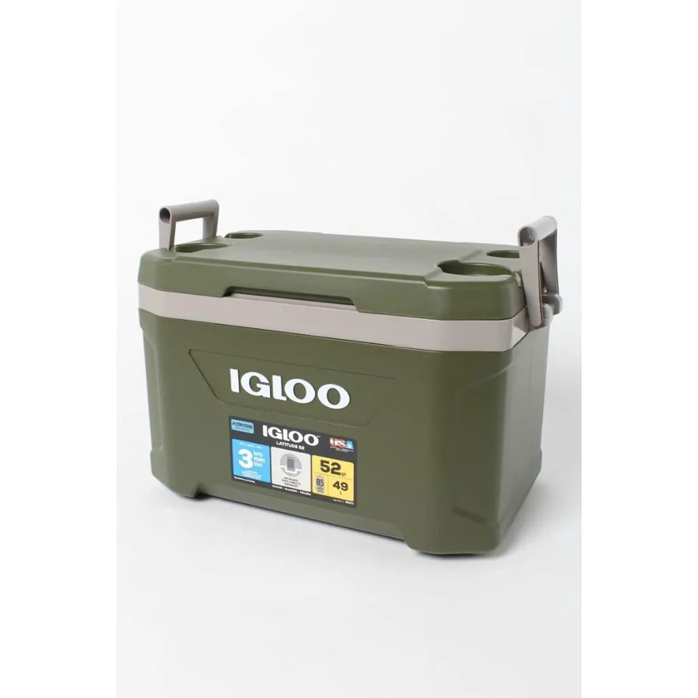 60367 Sportsman Latitude 52 Cooler Box, Approx. 11.2 gal (49 L), Sportsman, Latitude, Outdoor, Camping, Leisure, Fishing, Green