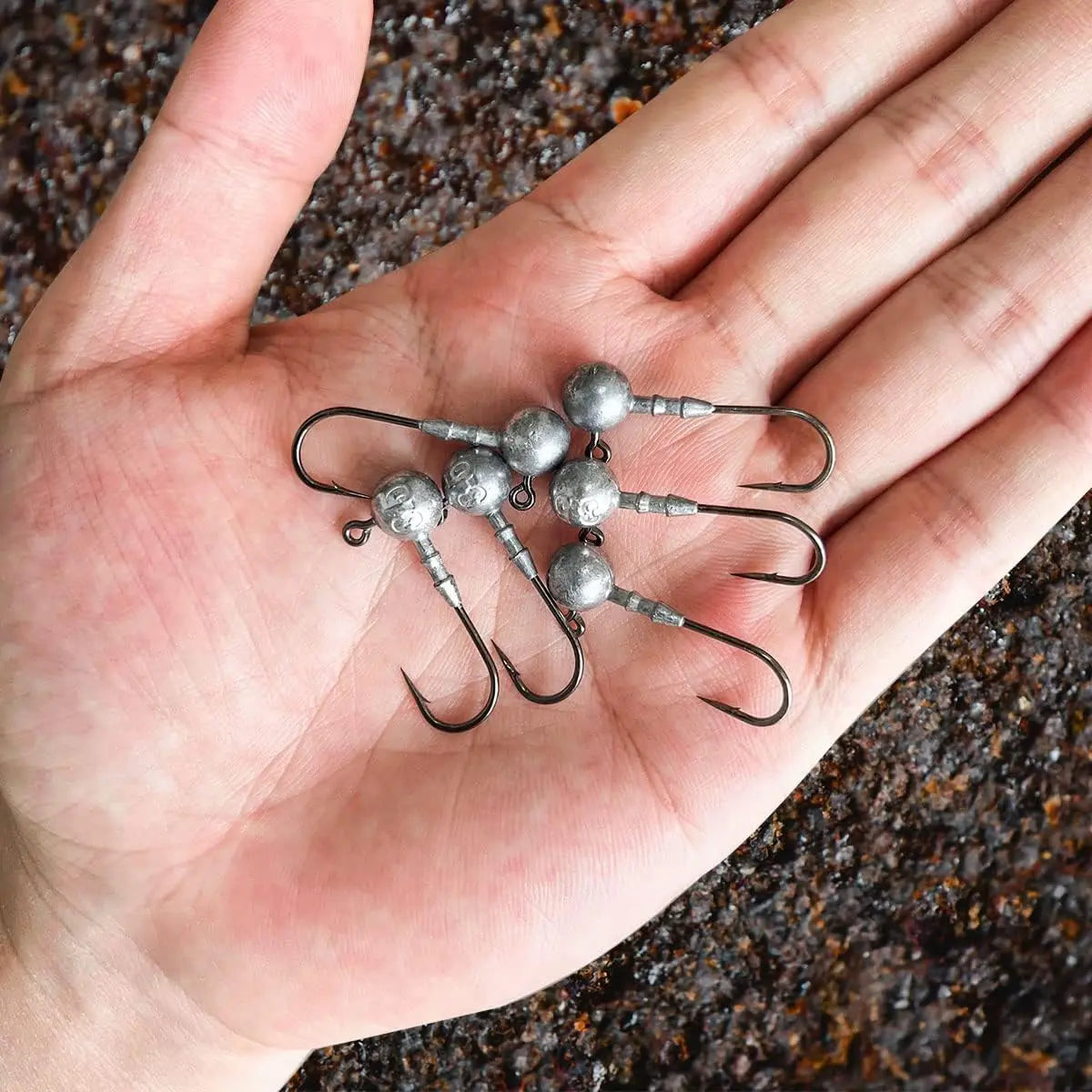 50pcs Round Ball Fishing Jig Heads Set, 1/8oz 1/6oz 1/4oz Saltwater Freshwater Bass Trout Hooks, Swimbait Jig Heads