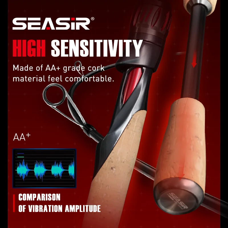 Repeater Spinning & Casting Fishing Rod Fuji-O Guide Rings Carbon High Sensitivity 2A Grade Cork Handle 6Kg Super Drag