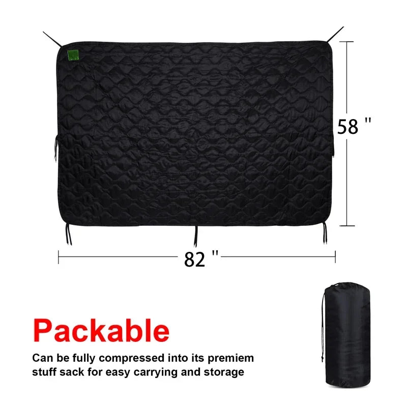 Tactical Poncho Liner Camouflage Water Repellent Woobie Quilted Blanket Suitable for Camping, Shooting Hunting