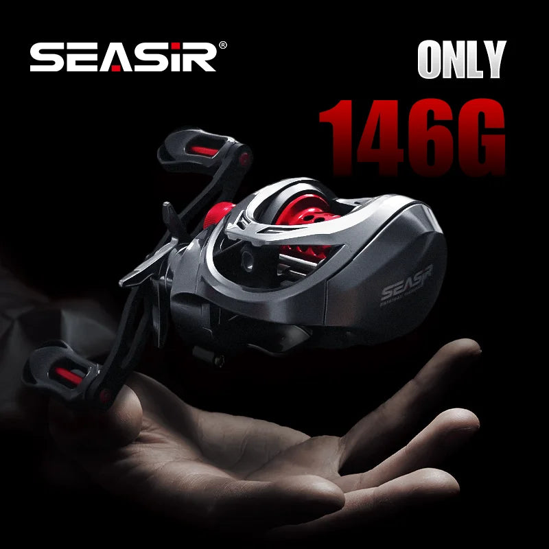 Baitcasting Fishing Reel 146g Ultralight Carbon 11+1 7.3:1 HS Ratio Hybrid Ceramic Bearing Double Spools Seawater