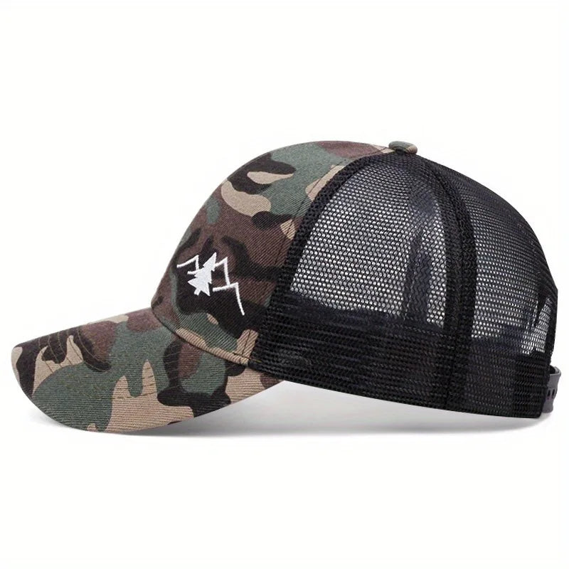 2024 new color matching baseball cap protective men's net cap sports fashion sunshade cap breathable sunscreen cap