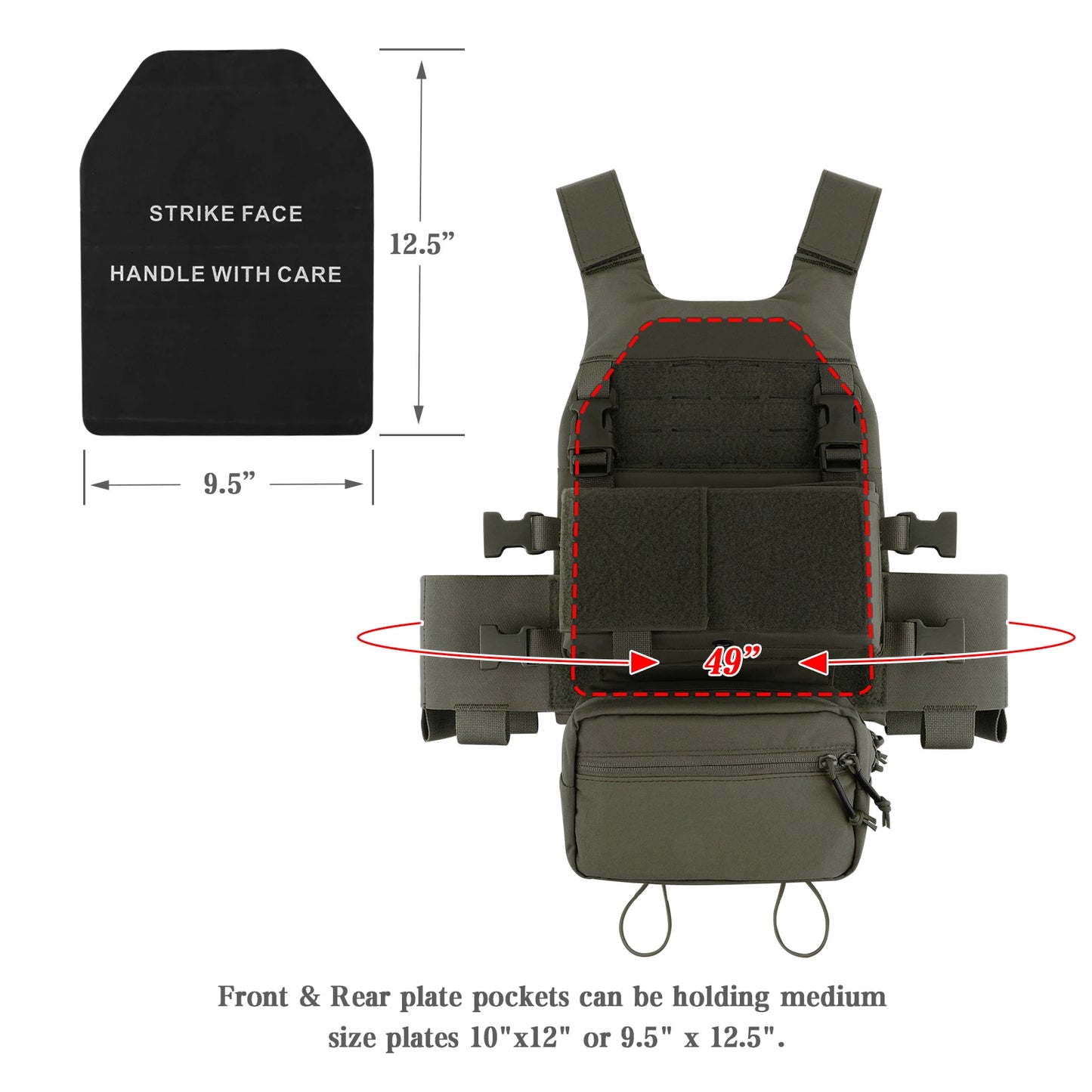 Low Vis Slick Plate Carrier Tactical Vest With Elastic Cummerbund Micro Fight MK3 Panel Chassis Drop SACK Pouch Camo Vest