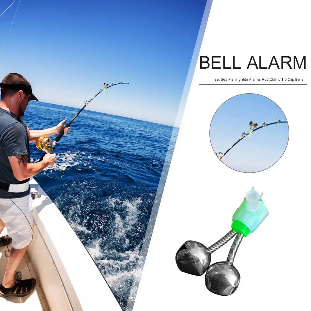 10 Pcs Fishing Bells Fishing Bite Alarms Outdoor Night Carp Fishing Rod Tip Clips Twin Spiral Bells Portable Fishing Accessories