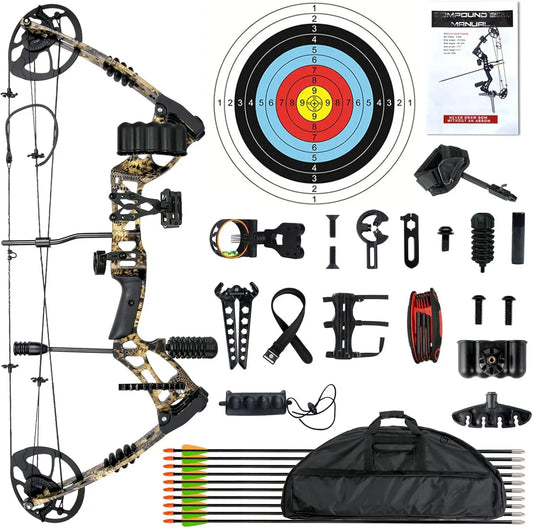 Compound Bow and Arrow for Adult and Beginner, Hunting Bow Archery Set, Right Hand, 30-70 Lbs Draw Weight, 23.5\\u201d-31\\u201d