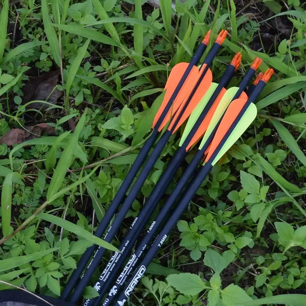 Carbon Arrow Hunting Arrows with 100 Grain Tip and Removable Tips for Archery Compound & Recurve & Traditional Bow Practice