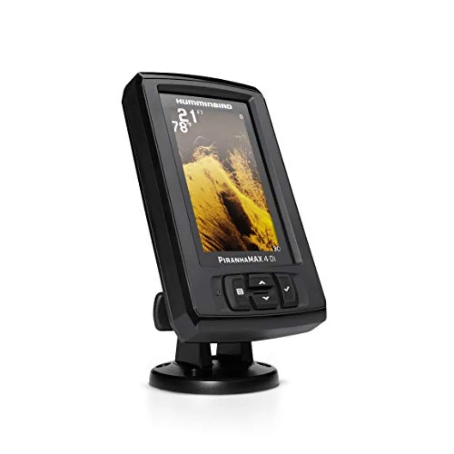 PiranhaMAX 4 Fish Finder, Down Imaging for freshwater fishing, PVC housing, black, high-contrast display and dual-beam sonar