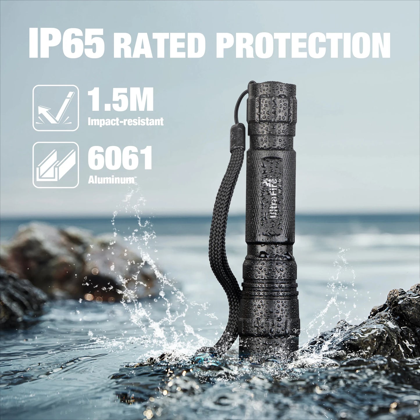 UltraFire WF-501BX Tactical Flashlight with Holster 3 Mode 1200 Lumens USB C Rechargeable Police Flashlight Law Enforcement Lamp