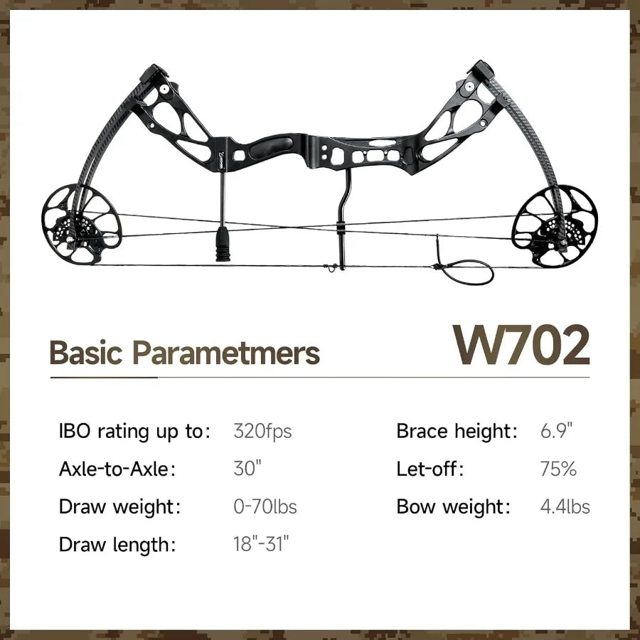 Compound Bows Draw Weight 3070lbs Ready to Shoot Bow and Arrow Set for Adults Archery Set Come with All The Accessories