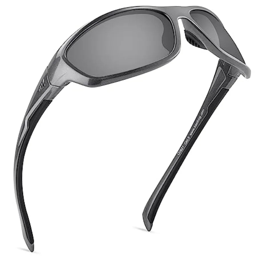 Hiwassee Polarized Sport Sunglasses for Men and Women, Wrap Sunglasses for Fishing Cycling and Running, UV Protection
