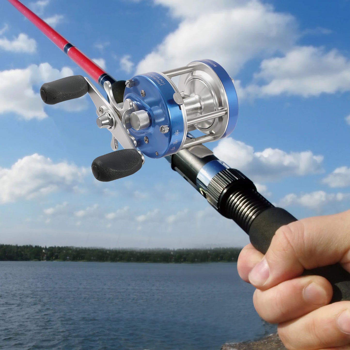 Round Baitcasting Reel Conventional Reel for Catfish #40 Left/Right Hand Baitcasting Fishing Reel