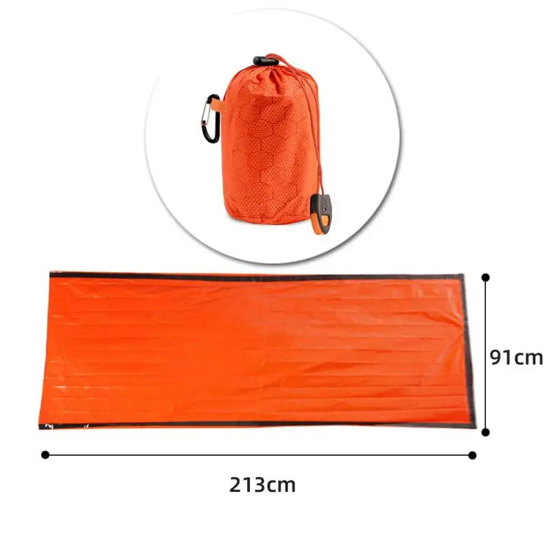Outdoor Emergency Sleeping Bag Waterproof Windproof Survival Blankets Aluminum Film Thermal Sleeping Bag For Camping Hiking